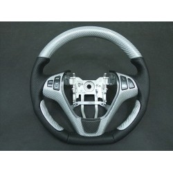 Silver Carbon Fiber Cut Steering Wheel
