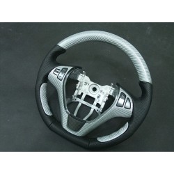 Silver Carbon Fiber Cut Steering Wheel