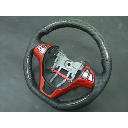 Black&Red Carbon Fiber Cut Steering Wheel