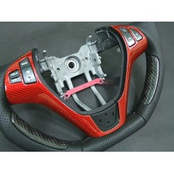 Black&Red Carbon Fiber Cut Steering Wheel