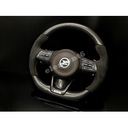 3.3 GT Carbon Fiber/Alcantara D-Cut Steering Wheel
